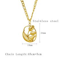 Fashion Gold Necklace Titanium Steel Hollow Tulip Necklace