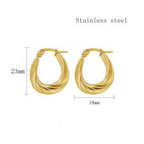 Fashion Gold Titanium Steel Curved Twisted Earrings