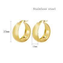 Fashion Golden Pair Metal Curved Round Earrings