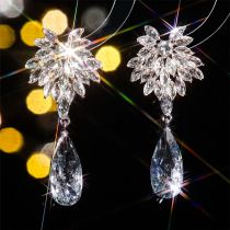 Fashion Transparent Color Geometric Diamond Drop Earrings