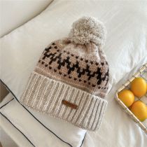 Fashion 1 Ball Line Meter Wool Knitted Label Beanie