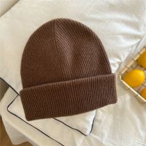 Fashion 9 Light Plate Wool Hat Brown Wool Knitted Beanie