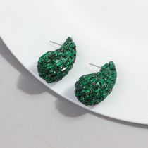 Fashion Green Metal Drop Earrings