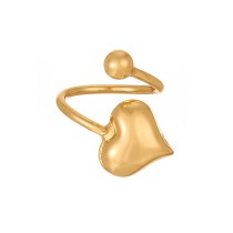 Fashion Gold Copper Love Ball Adjustable Ring