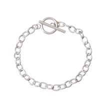 Fashion Silver O-shaped Chain Ot Buckle Bracelet Stainless Steel Geometric Chain Mens Bracelet