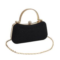 Fashion Black Pu Diamond Clip Crossbody Bag