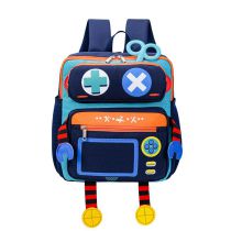 Fashion Green Oxford Cloth Contrasting Color Robot Childrens Backpack