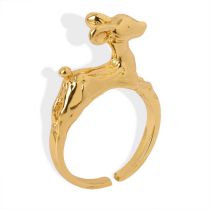 Fashion Gold Copper Fawn Open Ring
