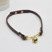 Fashion Gold Leather Bell Collar
