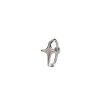 Fashion One White Gold Four-pointed Star Earrings Copper Glossy Four-pointed Star Earrings (single)