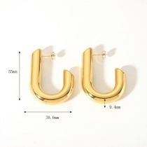 Fashion 3# Stainless Steel Gold Plated Geometric Stud Earrings