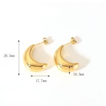 Fashion 10# Stainless Steel Gold Plated Geometric Stud Earrings