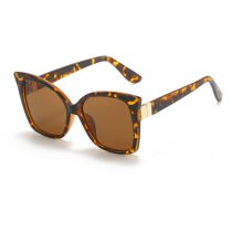 Fashion Leopard Print Large Square Frame Sunglasses