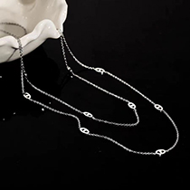 Fashion Silver Titanium Steel Pig Nose Chain Necklace