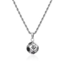 Fashion Silver Stainless Steel Football Necklace
