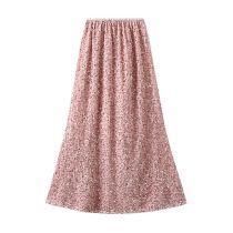 Fashion Pink Velvet Sequined Fishtail Skirt