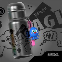 Fashion Black Stainless Steel Graffiti Large Capacity Thermos Cup