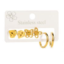 Fashion Jewel Butterfly Stainless Steel Diamond Butterfly Earring Set