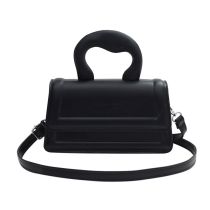 Fashion Black Pu Flip-top Special-shaped Hand-held Crossbody Bag