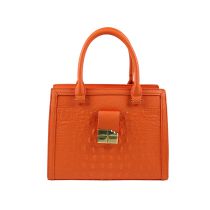 Fashion Orange Crocodile Pattern Large Capacity Cross Body Bag
