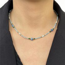 Fashion Multicolor Titanium Steel Beaded Mixed Color Necklace