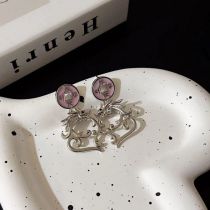 Fashion C Earrings Geometric Coiled Dragon Oil Coin Earrings