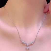 Fashion Silver Copper Diamond Geometric Necklace