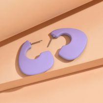 Fashion Purple Acrylic Frosted Geometric Earrings