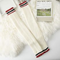 Fashion Off White Striped Knitted Socks