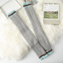 Fashion Light Gray Striped Knitted Socks