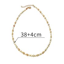 Fashion Shoushan Stone Mother-of-pearl Necklace Geometric Natural Stone Beaded Necklace