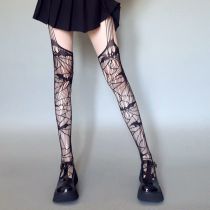 Fashion 8# Nylon Fishnet Hollow Jacquard Suspender Stockings