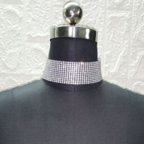 Fashion 12 Rows Silver Metal Diamond Geometric Necklace