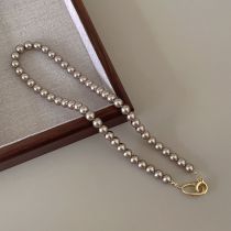 Fashion 8mm Brown Pearl Necklace Pearl Bead Necklace
