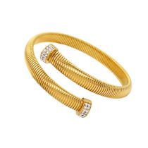 Fashion Cross Bracelet 8mm Gold Stainless Steel Diamond Thread Bracelet