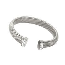Fashion Open Bracelet 12mm Steel Color Stainless Steel Diamond Thread Bracelet