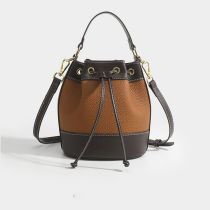 Fashion Brown Pu Drawstring Large Capacity Crossbody Bag