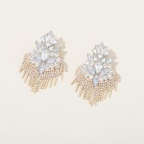Fashion Gold Geometric Diamond Stud Earrings