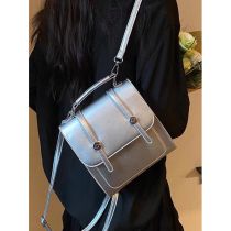 Fashion Silver Without Pendants Pu Large Capacity Backpack