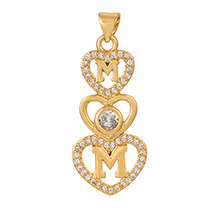 Fashion Golden 6 Copper Inlaid Zircon Love Letters Mom Pendant Accessories