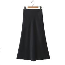 Fashion Black Glossy Micro-pleated Skirt