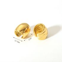 Fashion 2# Stainless Steel Gold-plated Geometric Ear Clips