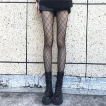 Fashion Small Diamond-black Nylon Cross Rhombus Fishnet Stockings