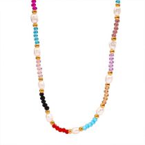 Fashion Color Colorful Natural Stone Beaded Necklace