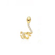 Fashion A Golden Right Ear Snake-shaped Ear Clip Copper Diamond Snake-shaped Mens Ear Cuff (single)