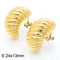 Fashion Gold Titanium Steel Spiral Pattern Earrings