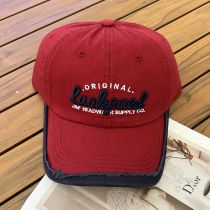Fashion Deep Red Letter Embroidered Baseball Cap