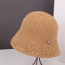 Fashion Number 17 Cotton Woven Wide Brim Bucket Hat