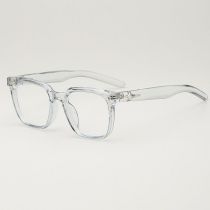 Fashion Transparent Blue Frame White Film Pc Large Frame Sunglasses