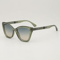 Fashion Translucent Green Frame Pc Cat Eye Hollow Sunglasses